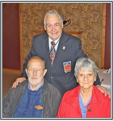 Standing, Richard Leonardo with Allan Zimmerman and Jeanne Messier from California.