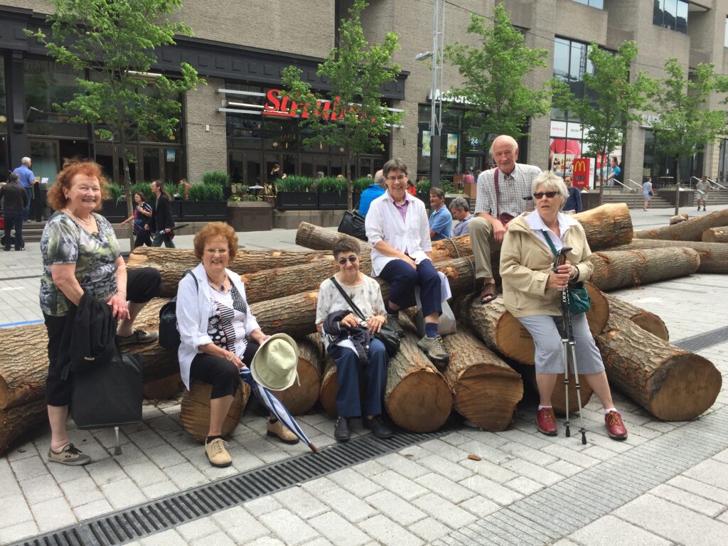 The group is resting after a busy day.