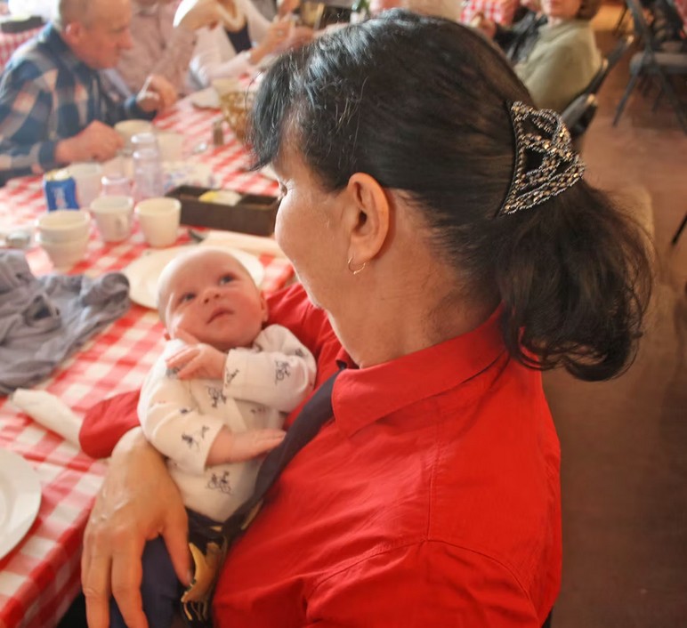 You’re never too young for a trip to the sugar shack. Claire Messier and her nephew Auxibe Messier’s daughter, Arabella Messier, born March 29, 2017.
